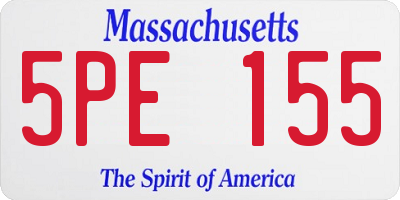 MA license plate 5PE155