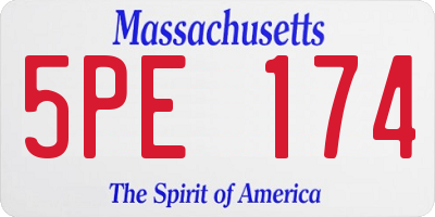 MA license plate 5PE174