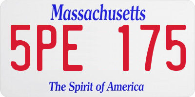 MA license plate 5PE175