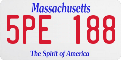 MA license plate 5PE188