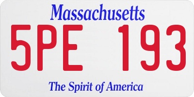 MA license plate 5PE193