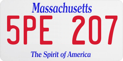 MA license plate 5PE207
