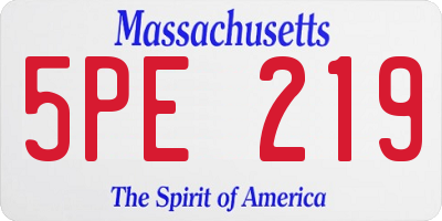 MA license plate 5PE219