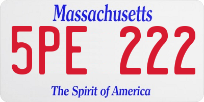 MA license plate 5PE222
