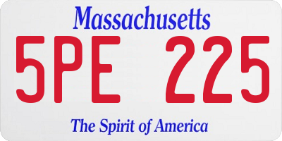 MA license plate 5PE225