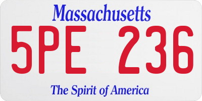 MA license plate 5PE236