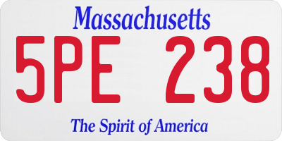 MA license plate 5PE238