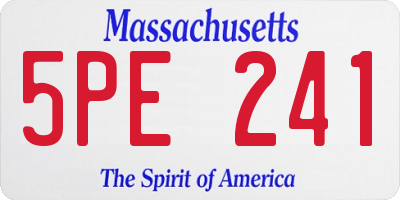 MA license plate 5PE241