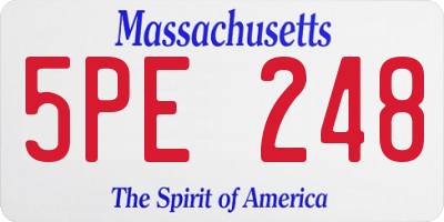 MA license plate 5PE248