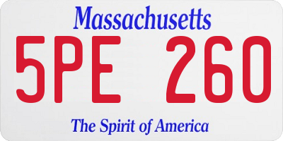 MA license plate 5PE260