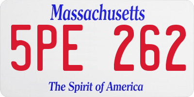 MA license plate 5PE262