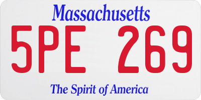 MA license plate 5PE269