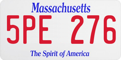 MA license plate 5PE276