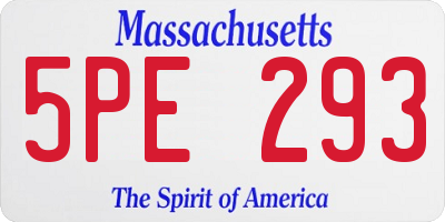 MA license plate 5PE293