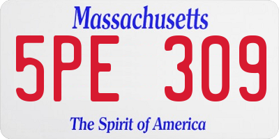 MA license plate 5PE309