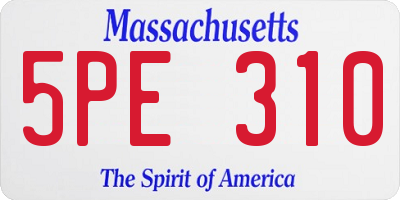 MA license plate 5PE310