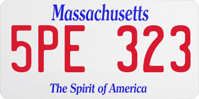 MA license plate 5PE323