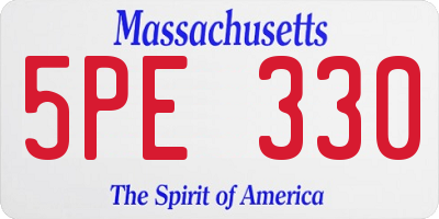 MA license plate 5PE330