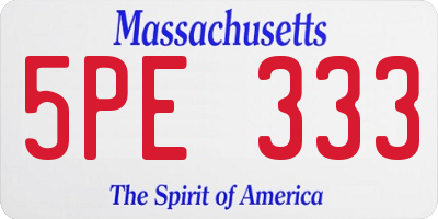 MA license plate 5PE333