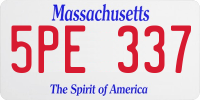 MA license plate 5PE337