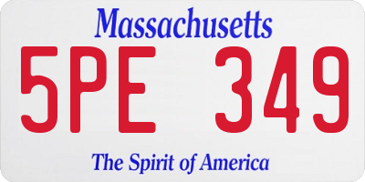 MA license plate 5PE349