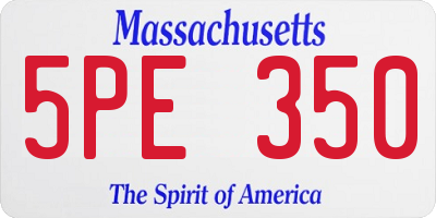 MA license plate 5PE350