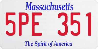 MA license plate 5PE351