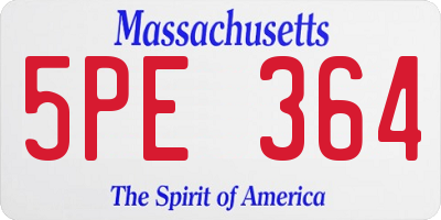 MA license plate 5PE364