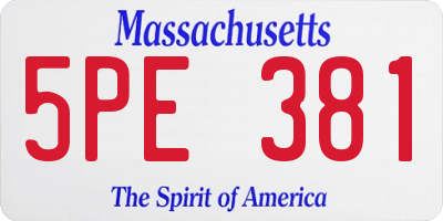 MA license plate 5PE381