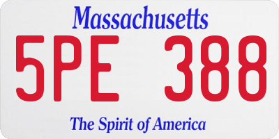MA license plate 5PE388