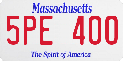 MA license plate 5PE400