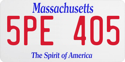 MA license plate 5PE405