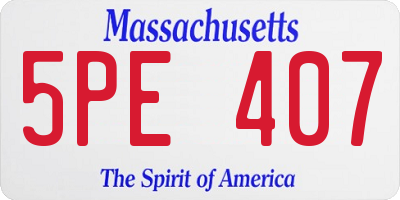 MA license plate 5PE407