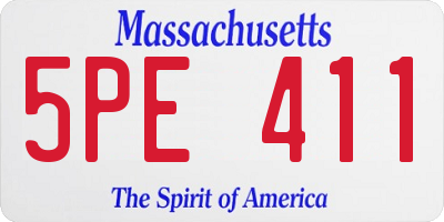 MA license plate 5PE411