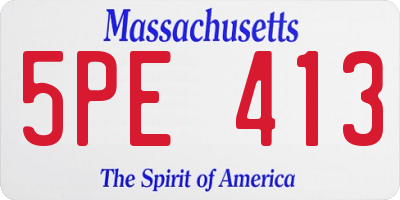 MA license plate 5PE413