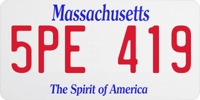 MA license plate 5PE419