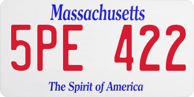 MA license plate 5PE422