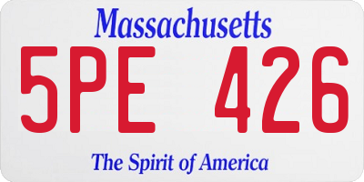 MA license plate 5PE426