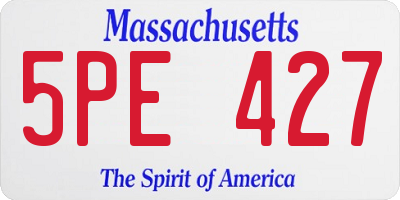 MA license plate 5PE427