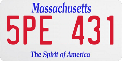 MA license plate 5PE431