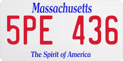 MA license plate 5PE436