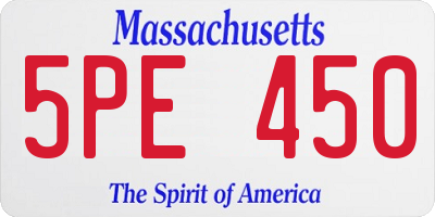 MA license plate 5PE450