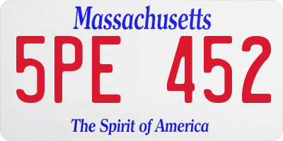MA license plate 5PE452