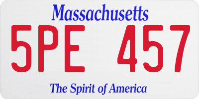 MA license plate 5PE457