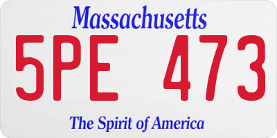 MA license plate 5PE473