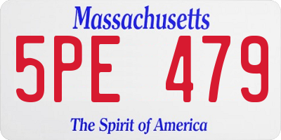 MA license plate 5PE479