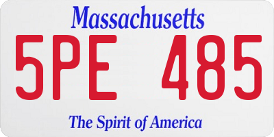 MA license plate 5PE485