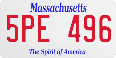 MA license plate 5PE496
