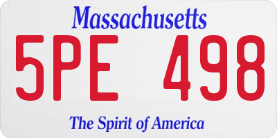 MA license plate 5PE498
