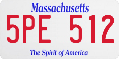 MA license plate 5PE512